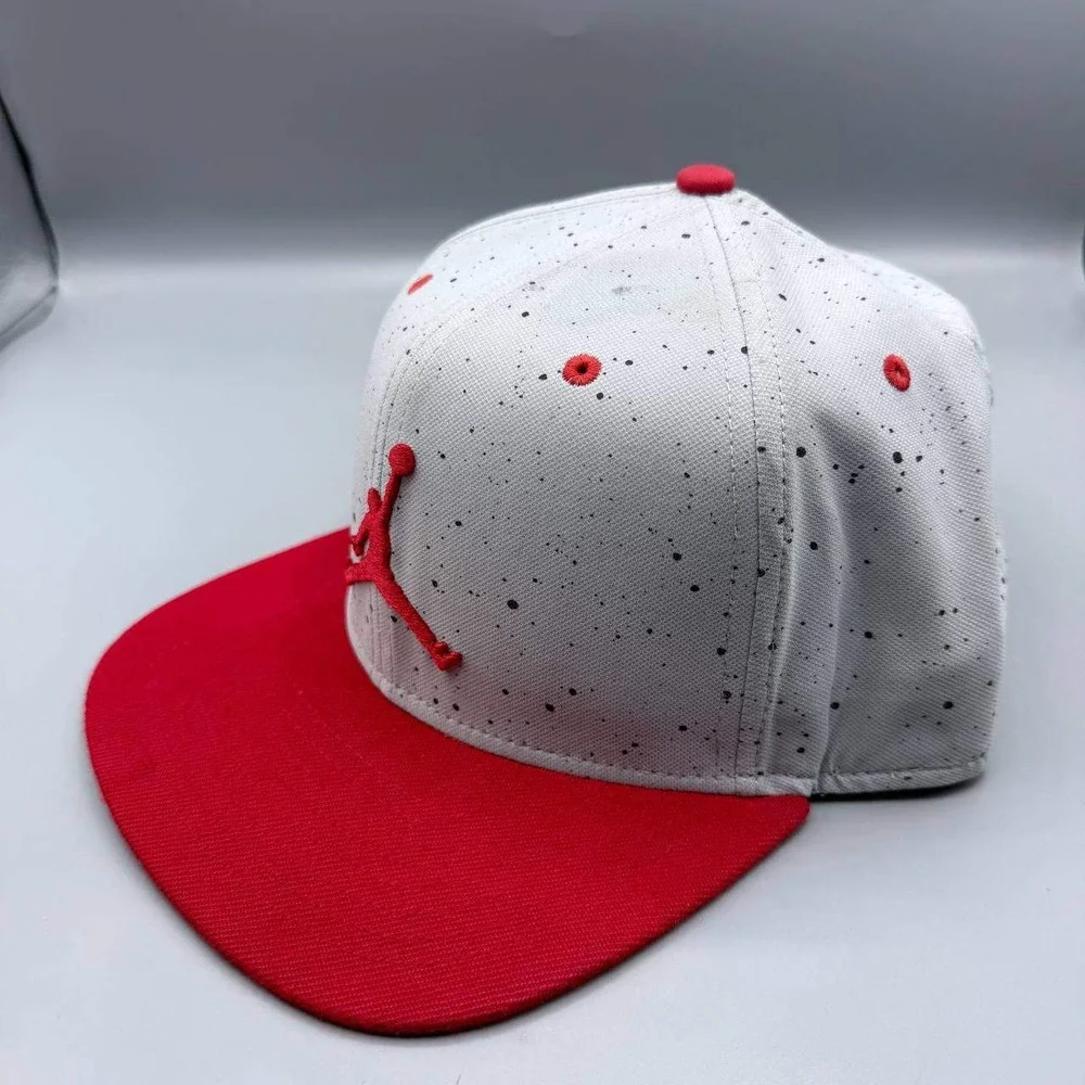 Air Jordan Hat Men Gray Red Speckled Print Embroidered Jumpman‎ Snap Back Cap